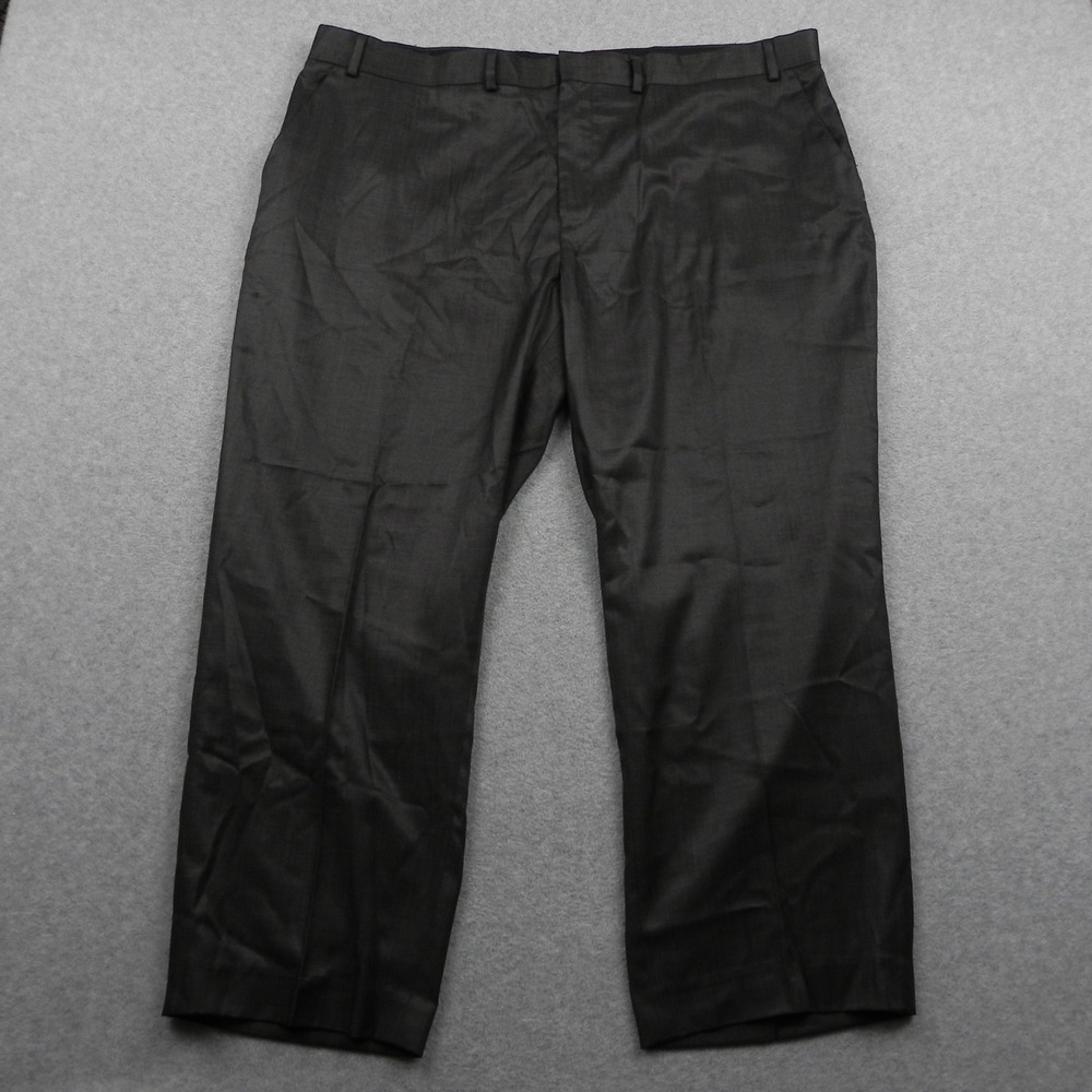 Dockers Mens Dress Pants 44W 30L‎ Dark Brown Flat Front SRDK02 Polyester Rayon
